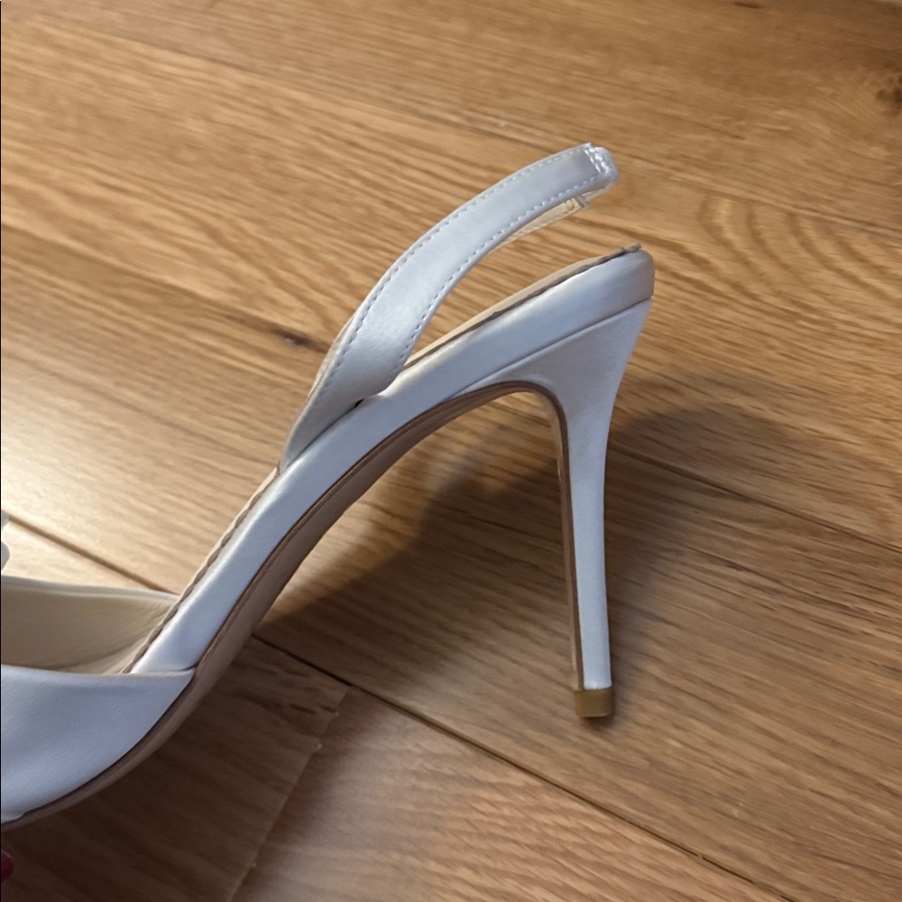 Bella Belle White Satin Bow Heels - Picture 3 of 4